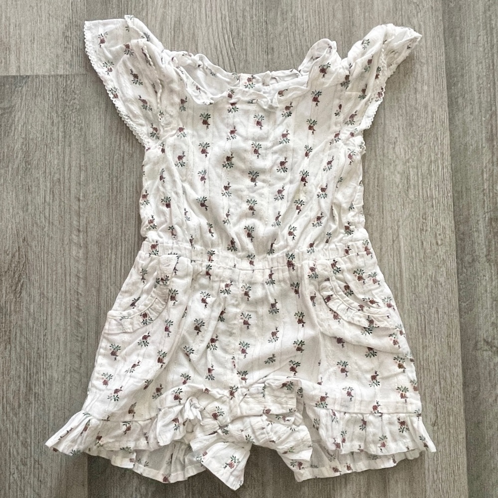 Janie and Jack White Floral Romper
